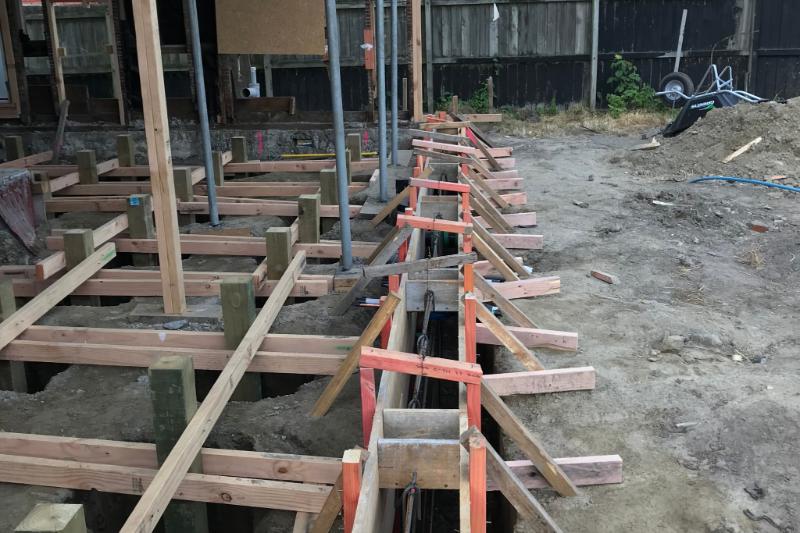 Repiling a house in Papanui Christchurch