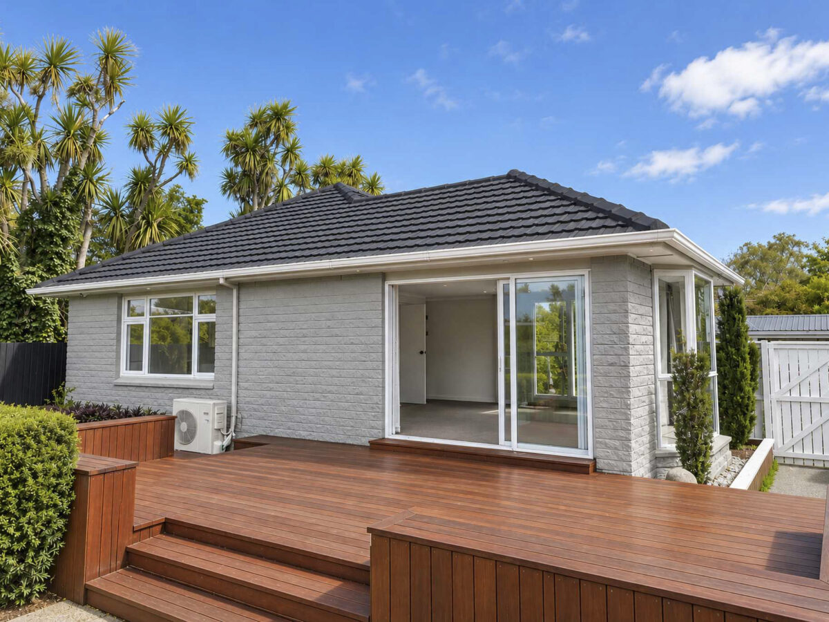 painted summerhill stone cladding renovation in rangiora