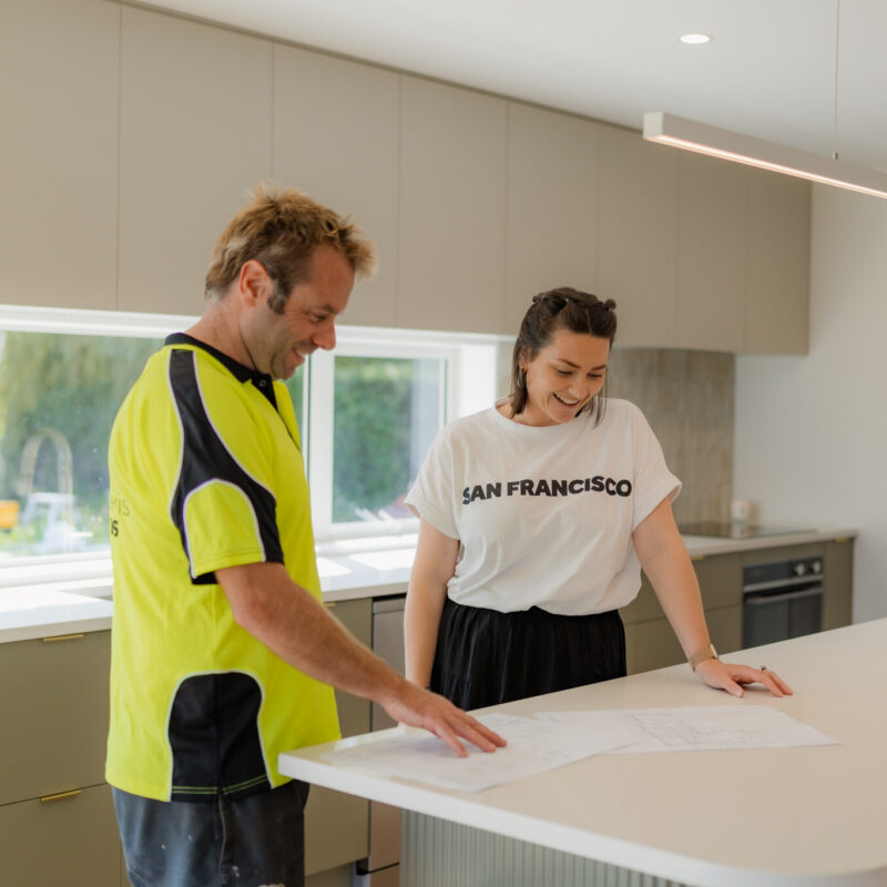 Gareth Davis Builders meeting with a client