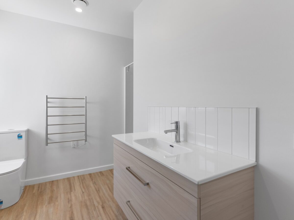 Bathroom renovation Christchurch rental property modern finishes